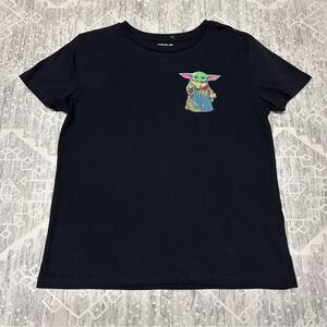 Star Wars Mandalorian Grogu Black Graphic Comic Official Tee Shirt Women Size L